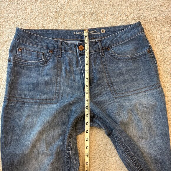 Faded Glory Capri Jeans Faded Cuffed Leg Bottoms - Picture 9 of 10